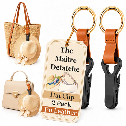 The Maitre Detatche Hat Clip - 2 Pack Pu Leather
