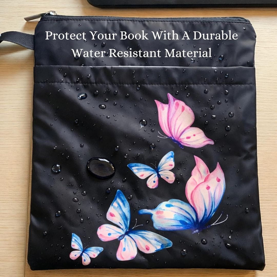 The Story Satchel 2Pcs Set Waterproof Book Sleeve with Zipper. Book Lovers Gift
