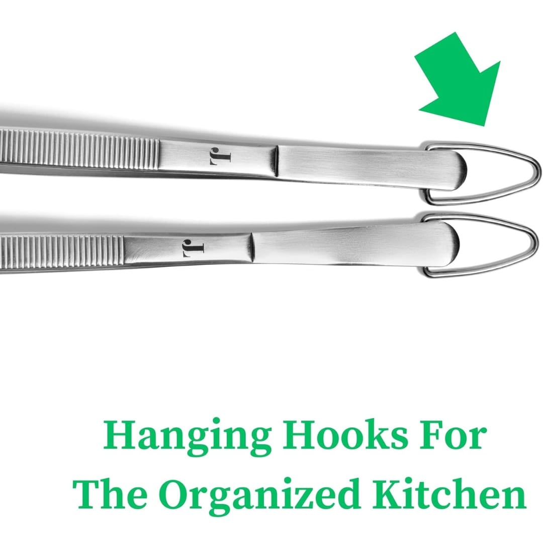 With Pure Felt Pouch. The Precision Touch Premium Kitchen Cooking Tweezers 2PC Set.