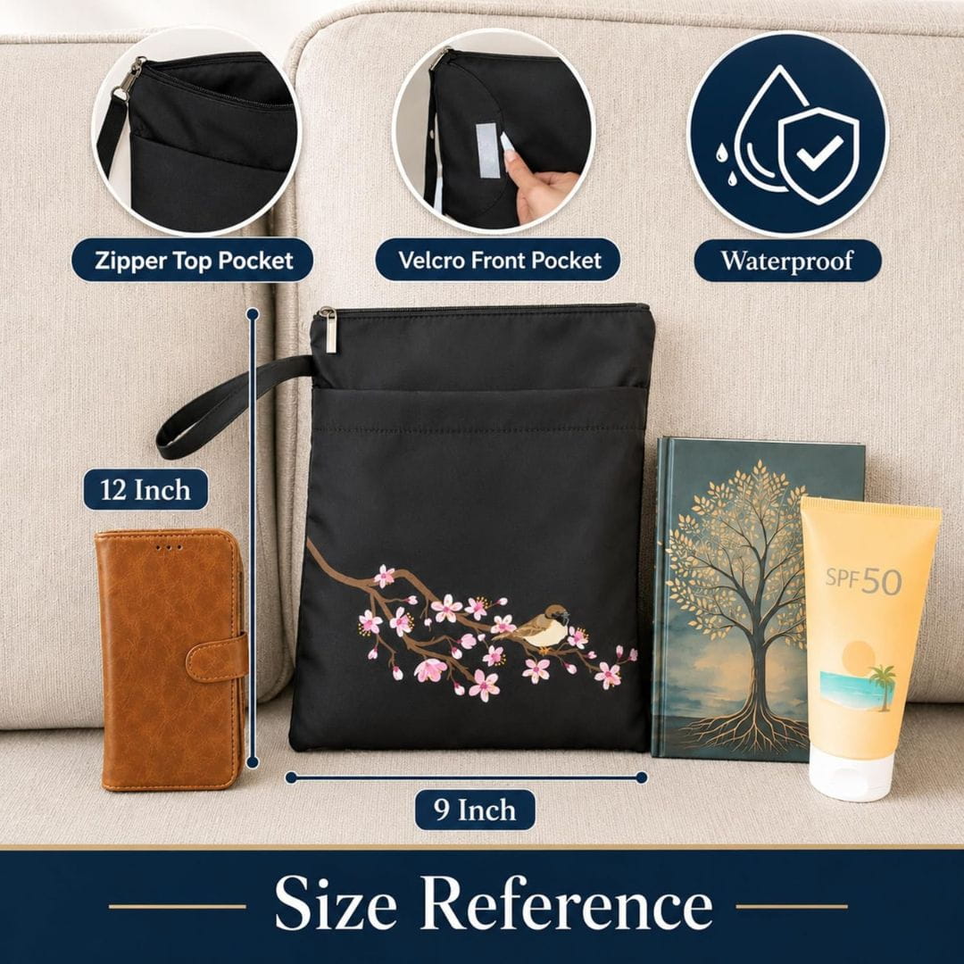 The Story Satchel 2Pcs Set Waterproof Book Sleeve with Zipper. Book Lovers Gift