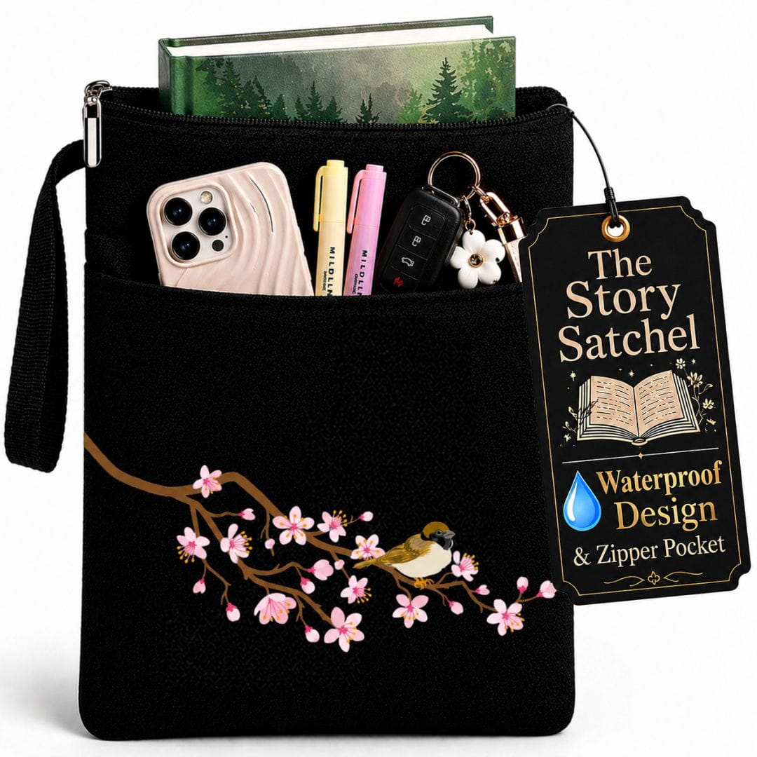 The Story Satchel 2Pcs Set Waterproof Book Sleeve with Zipper. Book Lovers Gift
