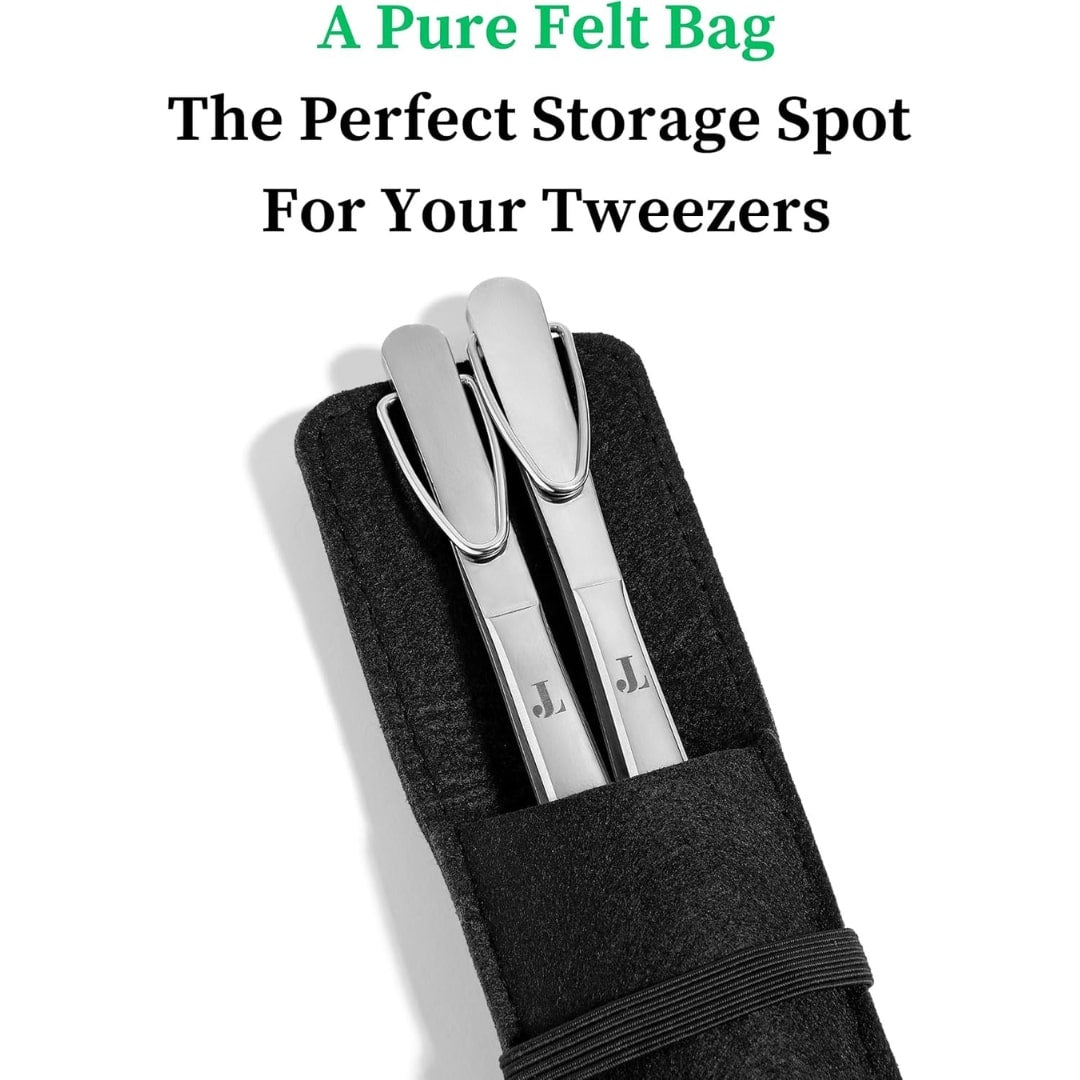 With Pure Felt Pouch. The Precision Touch Premium Kitchen Cooking Tweezers 2PC Set.