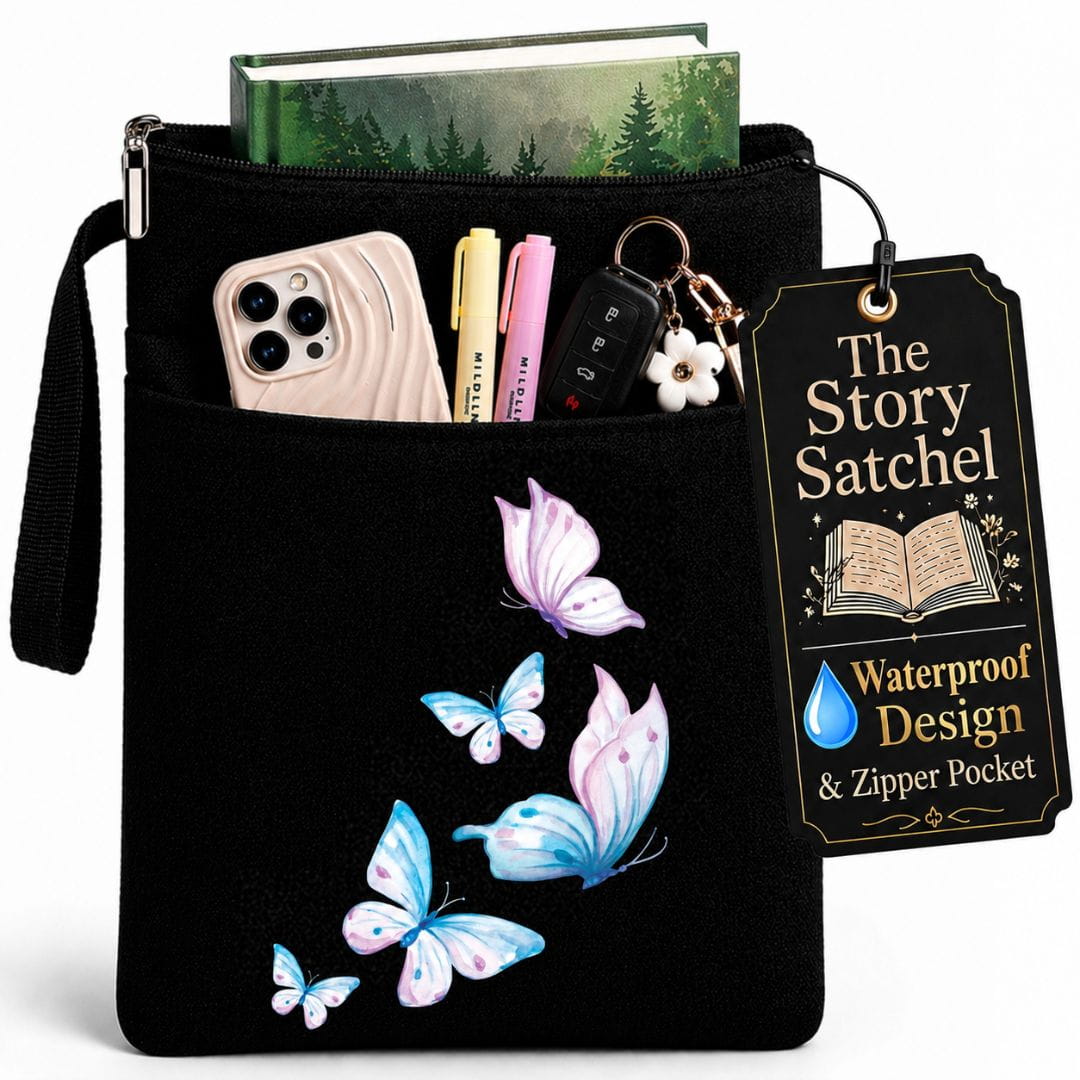 The Story Satchel Waterproof Book Sleeve with Zipper. Book Lovers Gift
