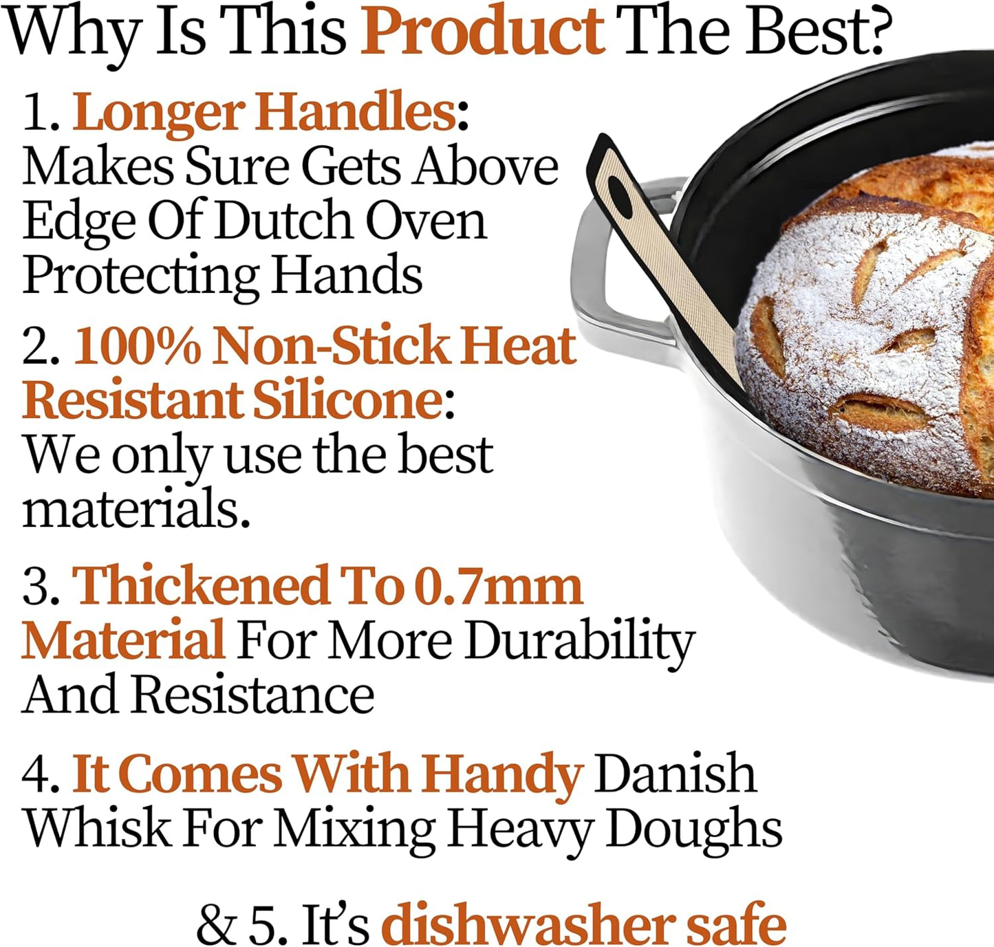 Introducing The Easy-Lift Dutch Oven Silicone Bread Sling & Scoop & Dust Flour Sifter Combo Set