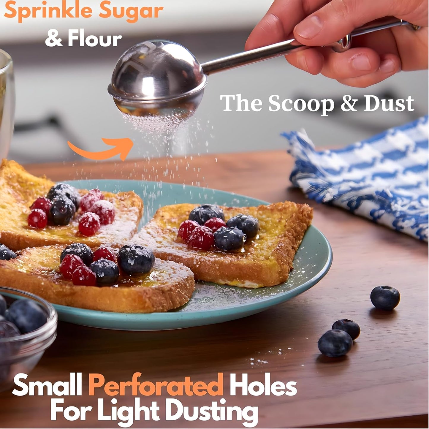 The Danish Dough Whisk & Scoop & Dust Flour Sifter Bread Making Tools Set