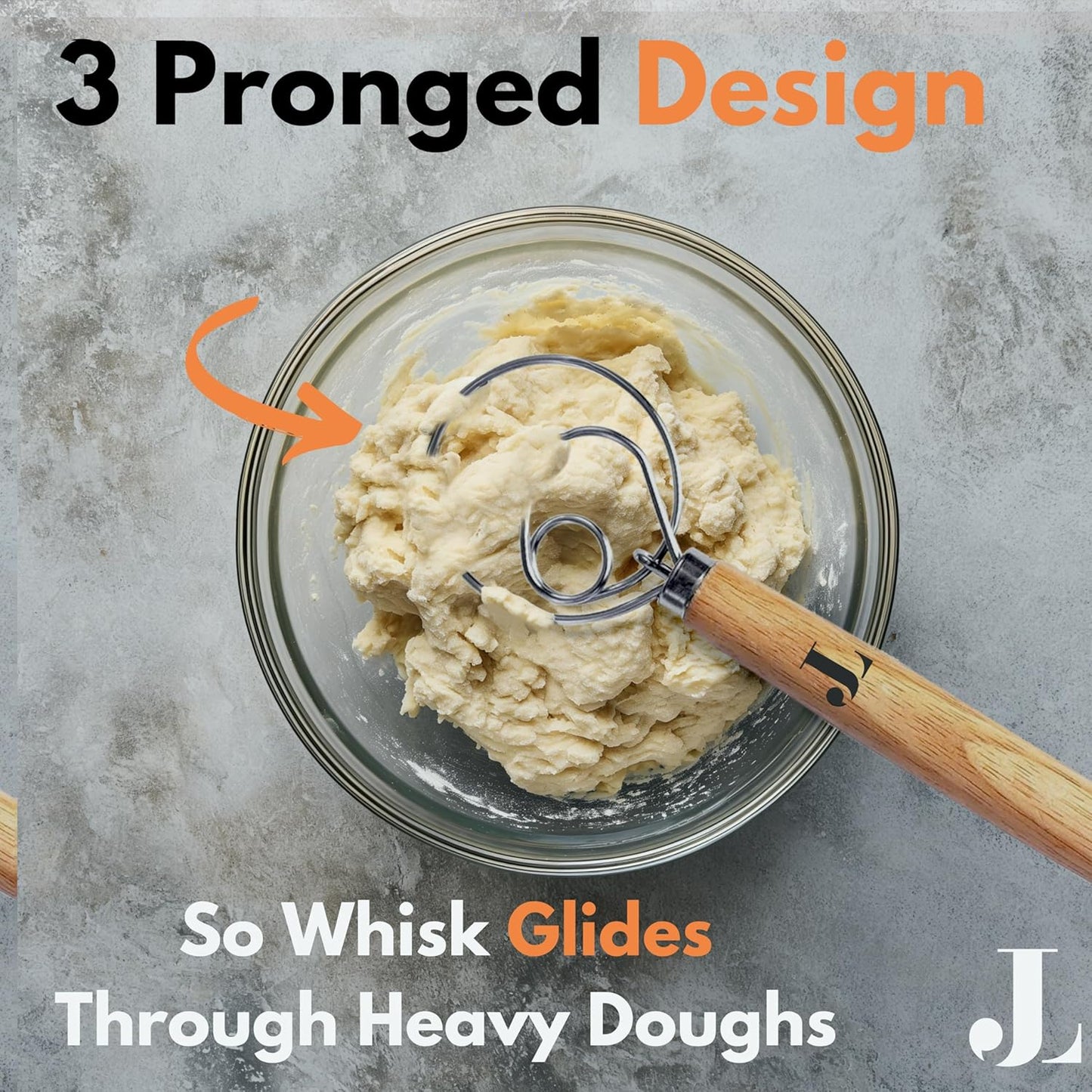 The Danish Dough Whisk & Scoop & Dust Flour Sifter Bread Making Tools Set